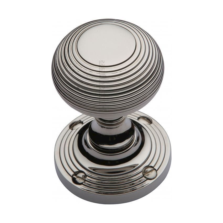Reeded Mortice Knob In Polished Nickel Finish - V971-PNF