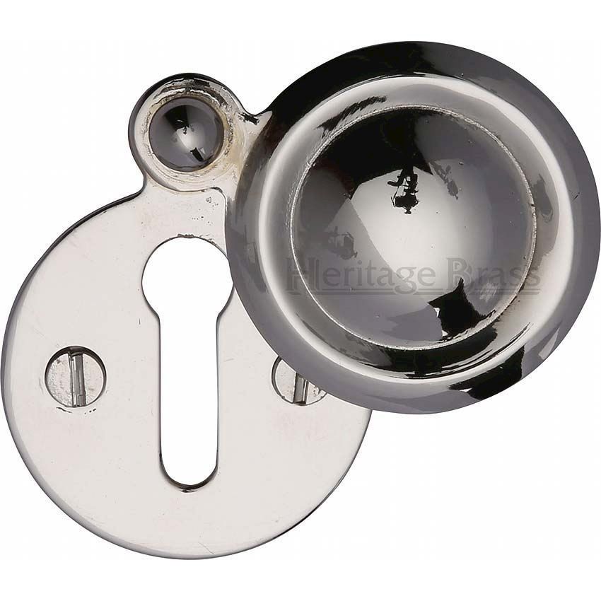 Round Covered Escutcheon in Polished Nickel - V1020PN
