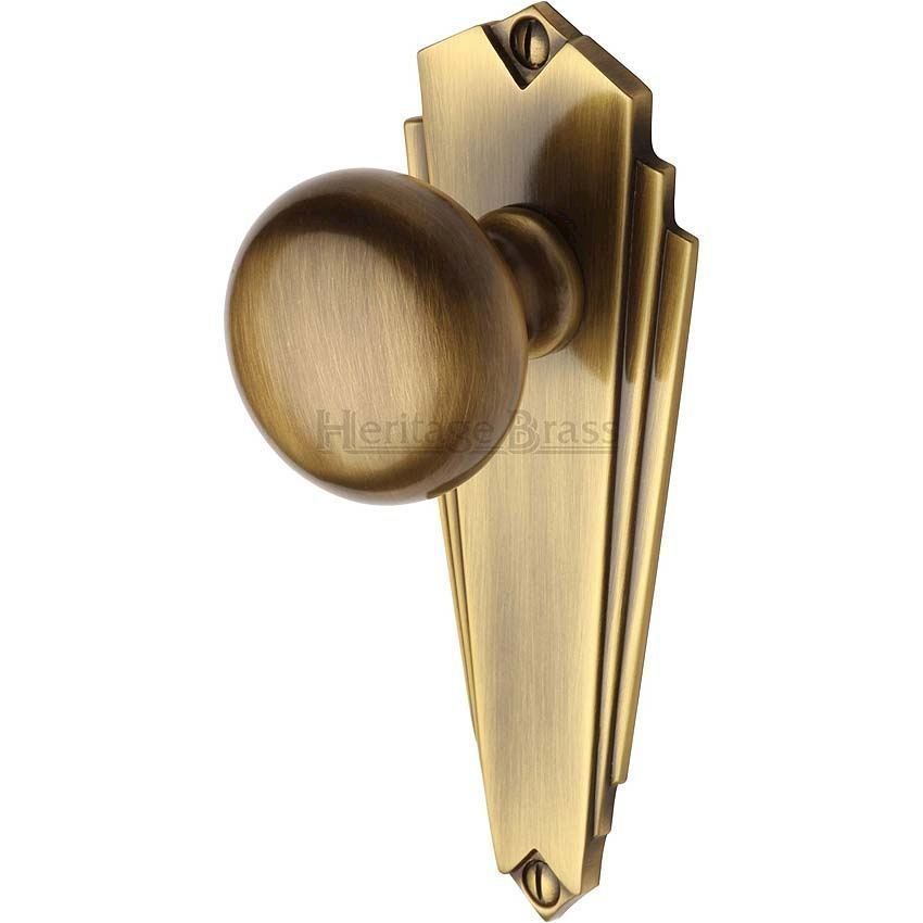 Broadway Mortice Knob on Plate In Antique Brass Finish - BR1810-AT (GP) at  Simply Door Handles, BR1810-AT-GP