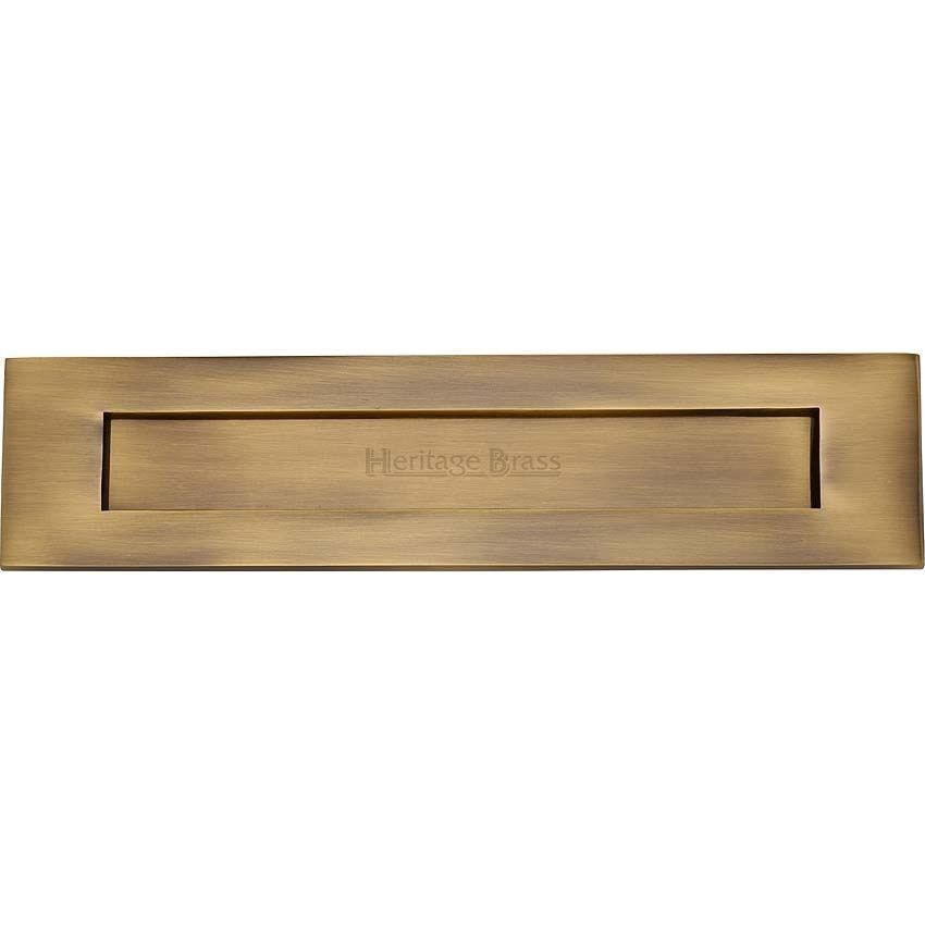 Sprung Flap Letterplate In Antique Finish - V850 330-AT
