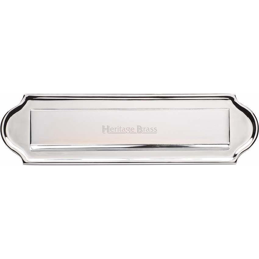 Gravity Flap Curved End Letter Plate In Polished Chrome Finish - V843-PC