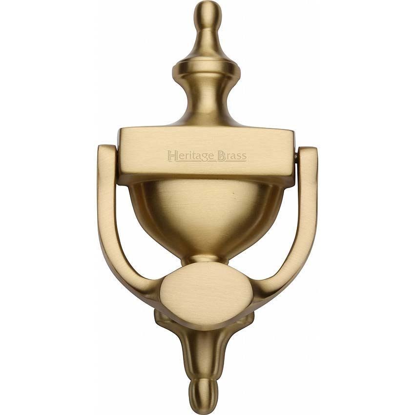 Urn door knocker in satin brass finish - V910-SB