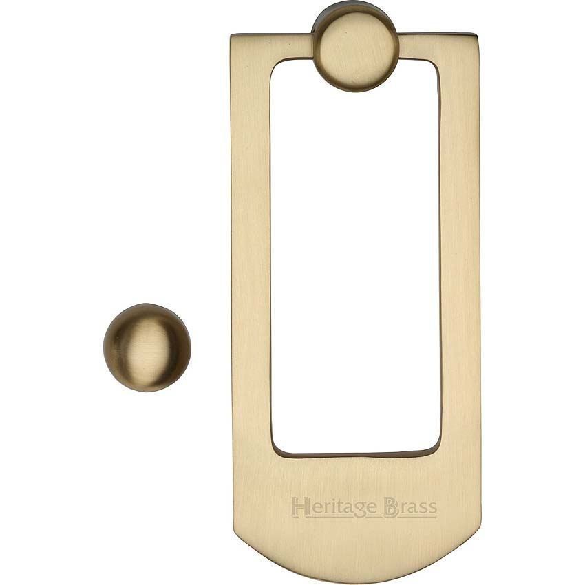 Flat Design Door Knocker in Satin Brass - K1320-MB