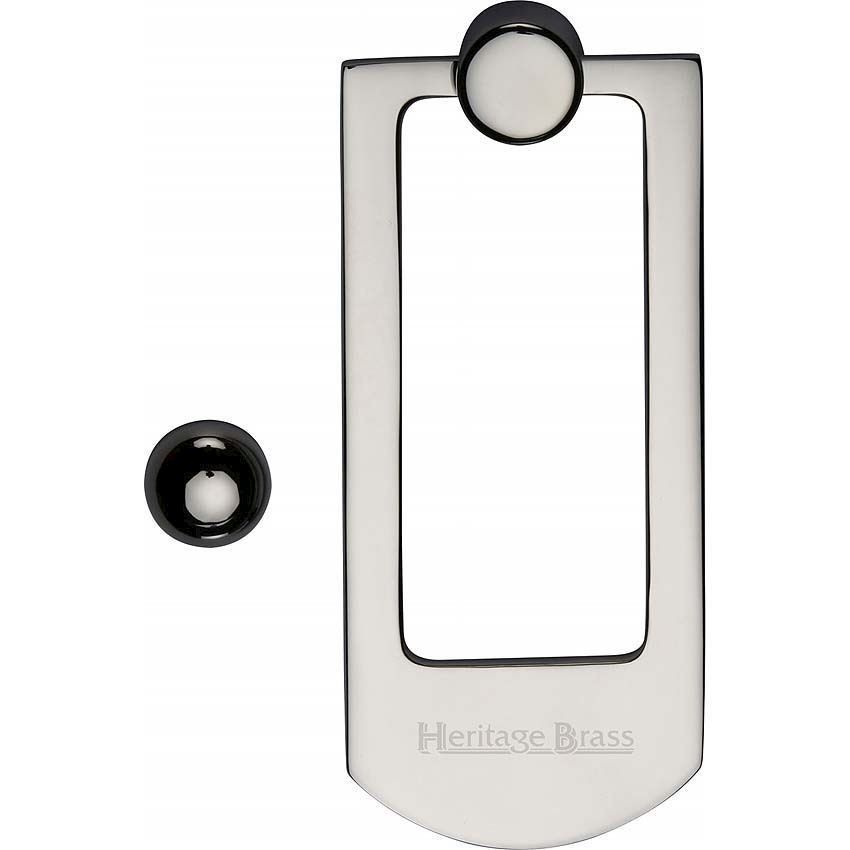 Flat Design Door Knocker in Polished Nickel - K1320-PNF