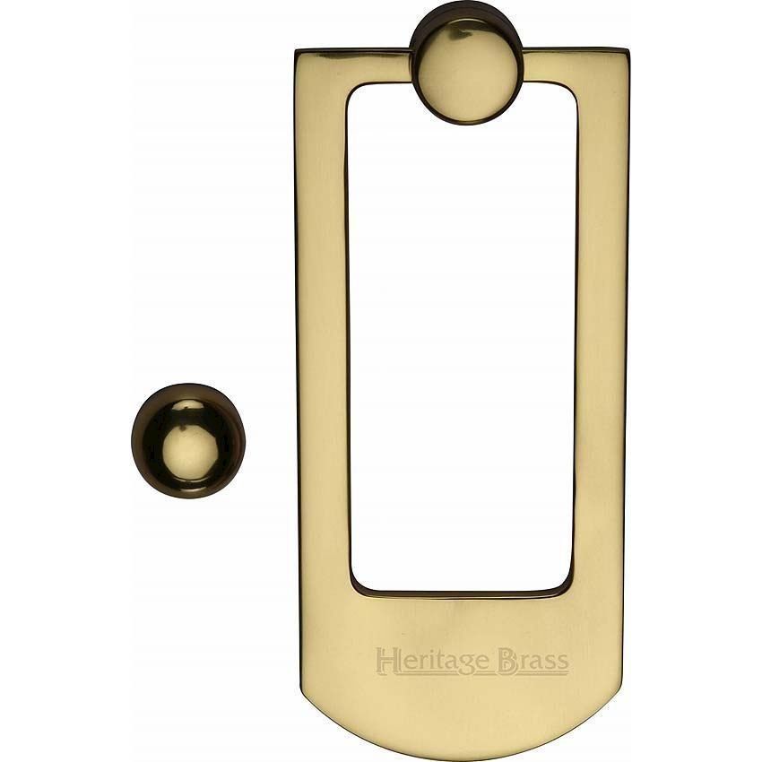 Flat Design Door Knocker in Polished Brass - K1320-PB