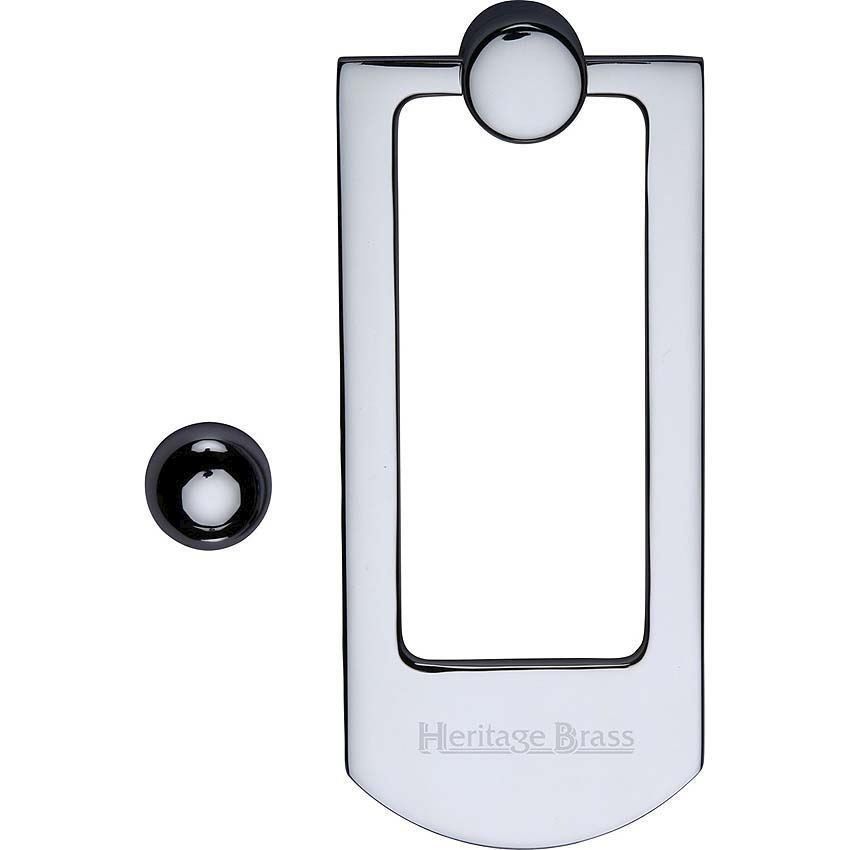 Flat Design Door Knocker in Polished Chrome - K1320-PC