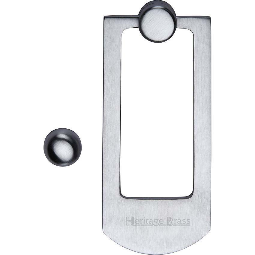 Flat Design Door Knocker in Satin Chrome - K1320-SC