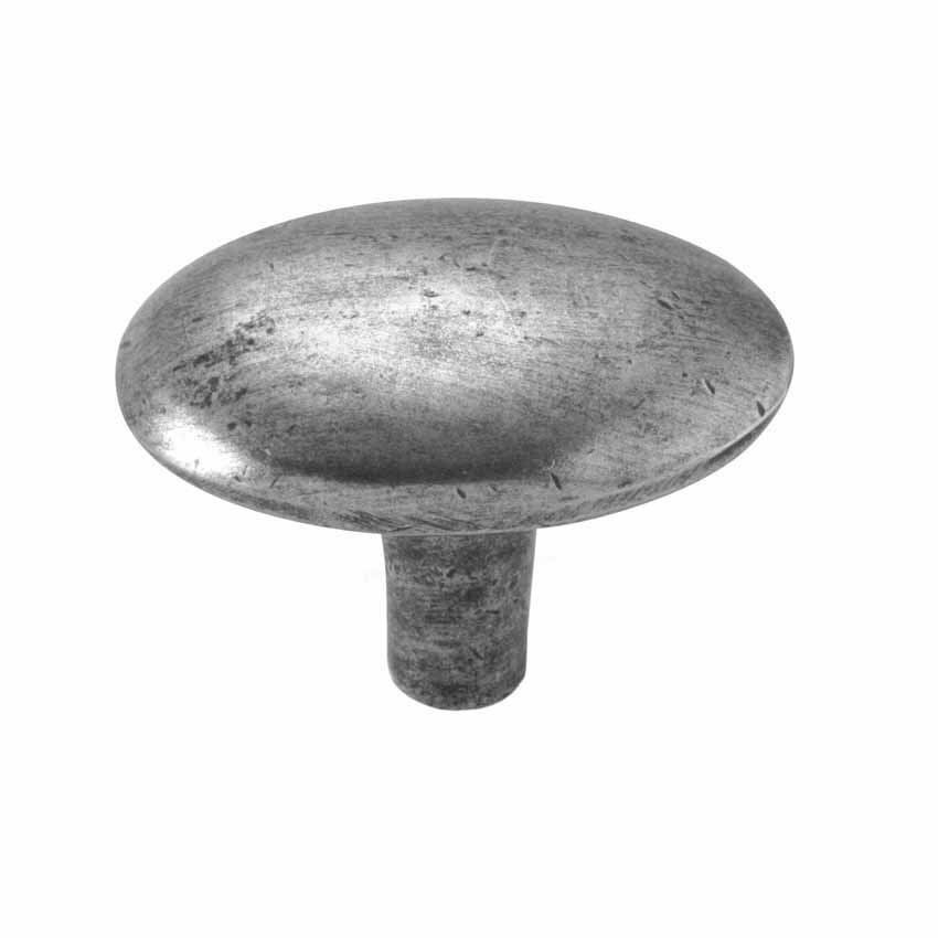 Oval pewter cabinet knob  - PCK009 
