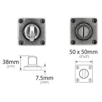 Finesse Square Bathroom WC Turn and Release Lock Dimensions - FD066