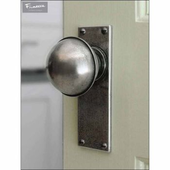 Finesse Beamish Pewter Door Knob on plate- life style - FD038 
