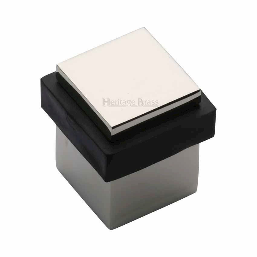 Square Floor Mounted Door Stop in Polished Nickel Finish - V1089-PNF