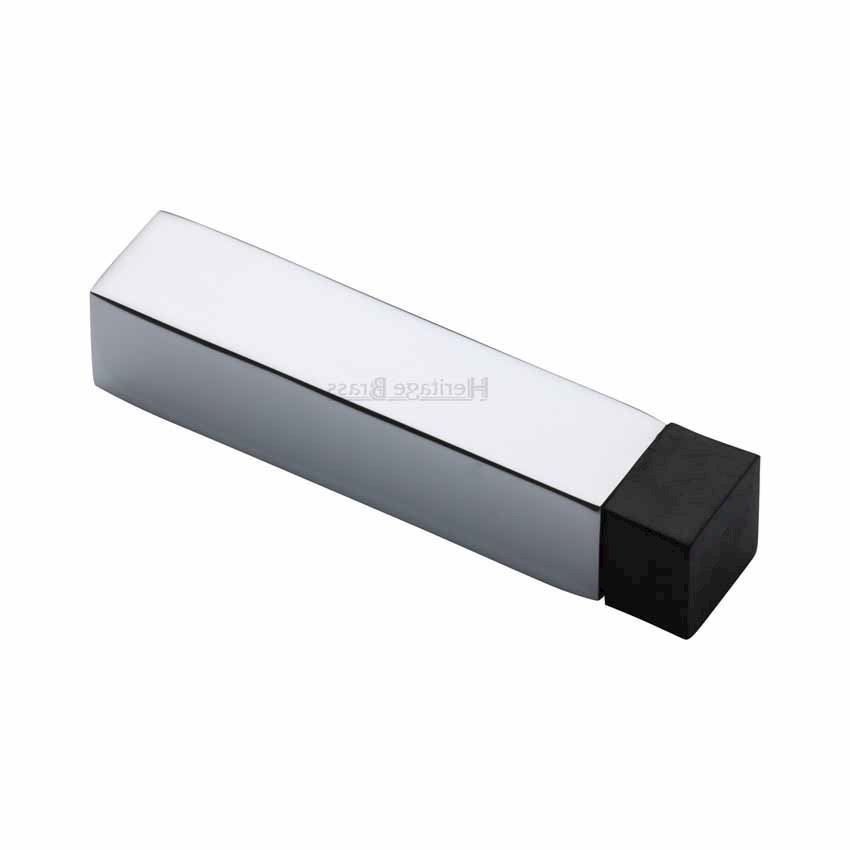 Square Wall Mounted Door Stop in Polished Chrome Finish - V1084-PC