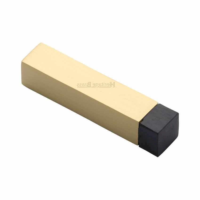 Square Wall Mounted Door Stop in Satin Brass Finish - V1084-SB