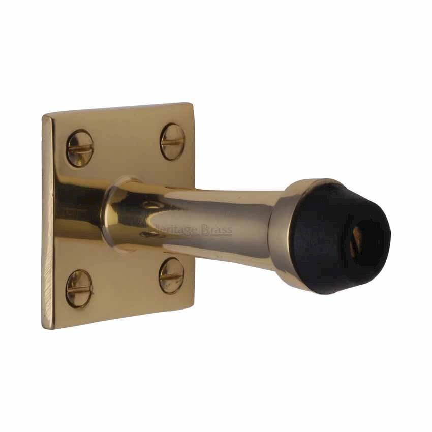 Wall Mounted Door Stop (76mm) in Polished Brass Finish - V1190 76-PB