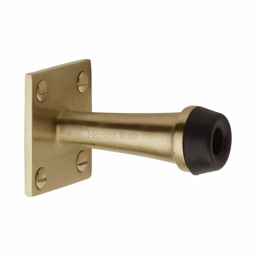 Wall Mounted Door Stop (76mm) in Satin Brass Finish - V1190 76-SB