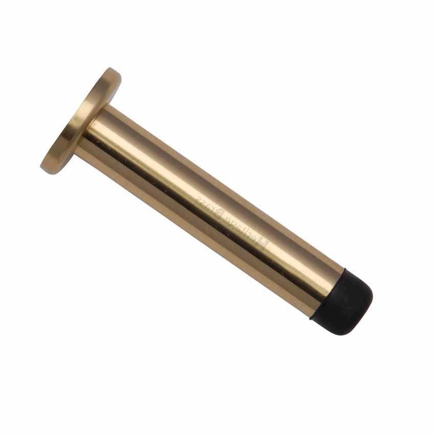 Wall Mounted Door Stop On A Rose (76mm) in Polished Brass Finish - V1192 76-PB