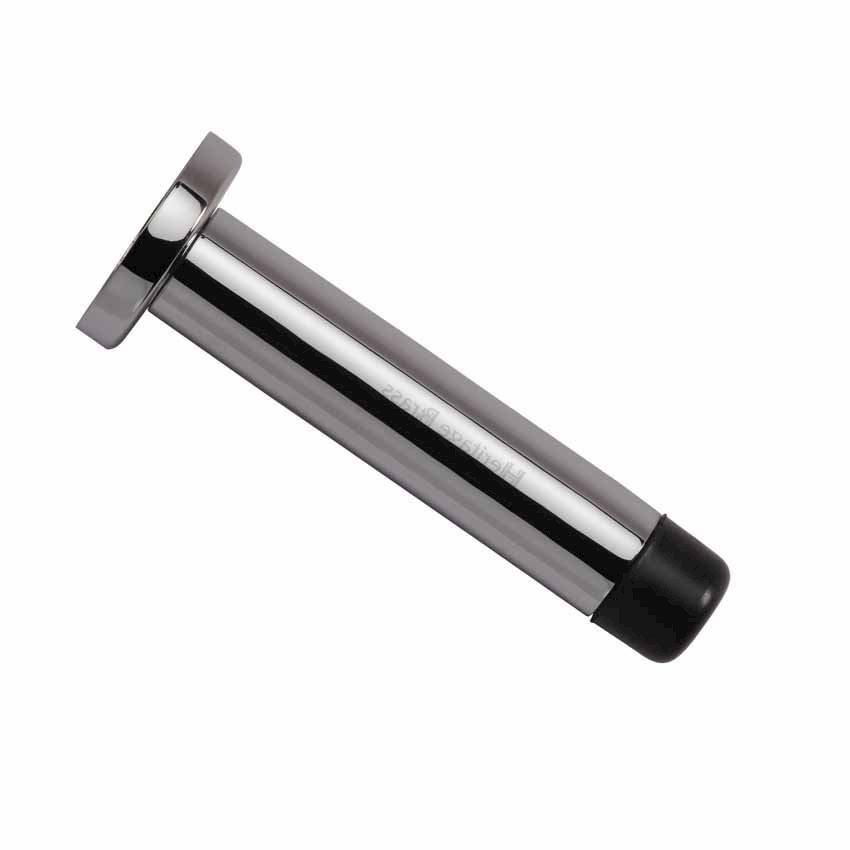Wall Mounted Door Stop On A Rose (76mm) in Polished Chrome Finish - V1192 76-PC