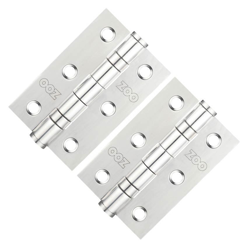 3" Polished Stainless Door Hinges - ZHSS232P