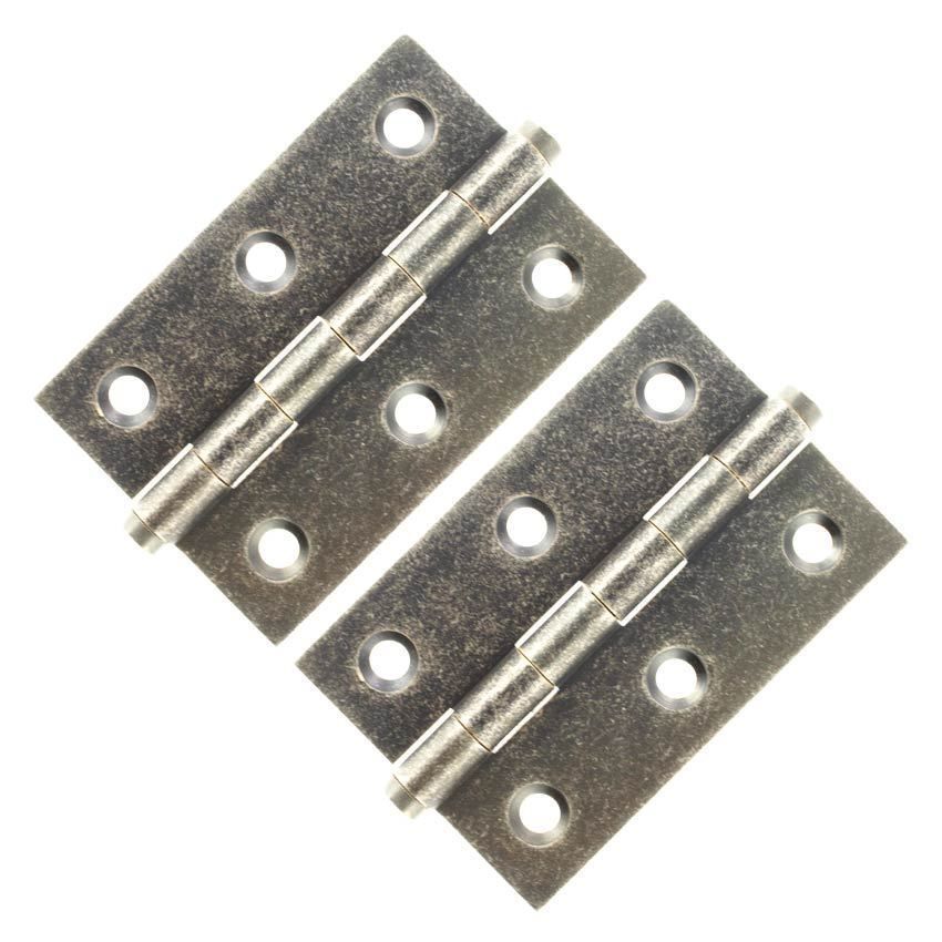 Button Tip Hinges 3" x 2" x 2.2mm in Distressed Silver - ABH3222DS