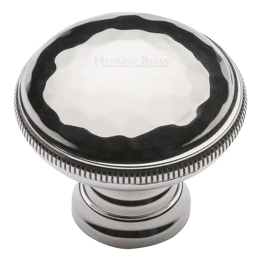 Hand Beaten Design Cabinet Knob in Polished Nickel Finish - C4545-PNF