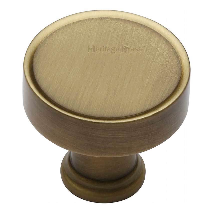 Florence Design Cabinet Knob in Antique Brass Finish - C4549-AT