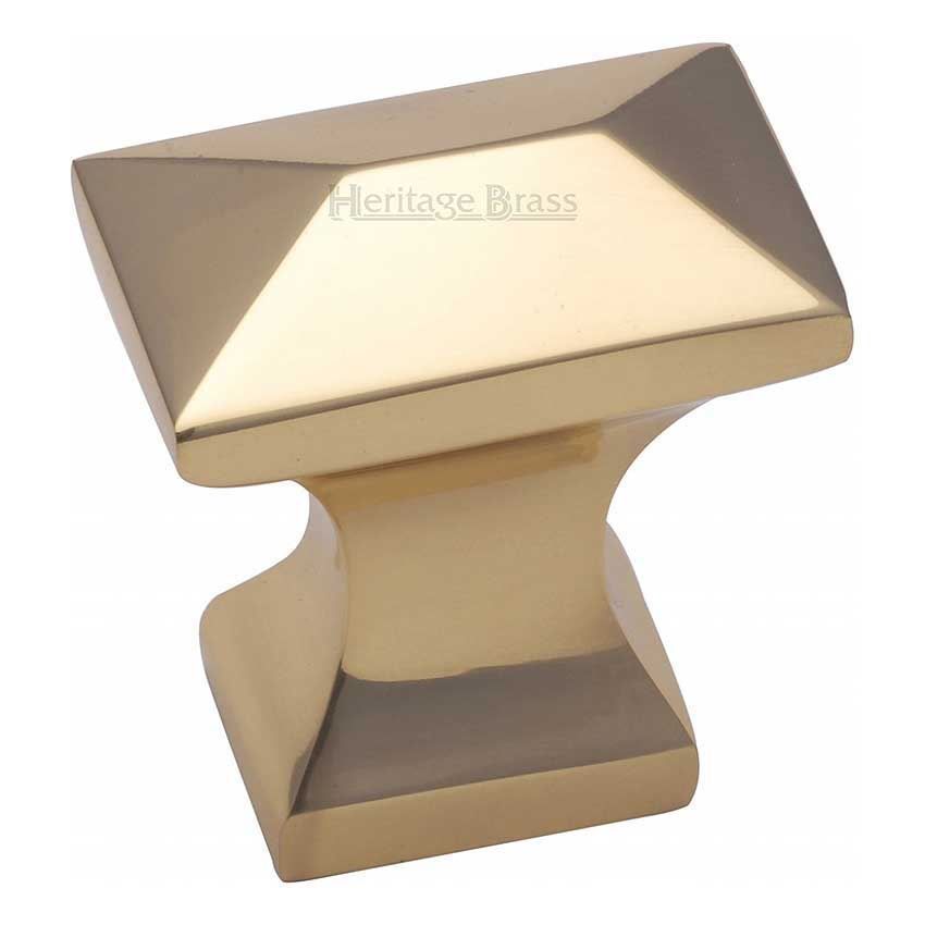 Pyramid Cabinet Knob in Polished Brass - C2232-PB