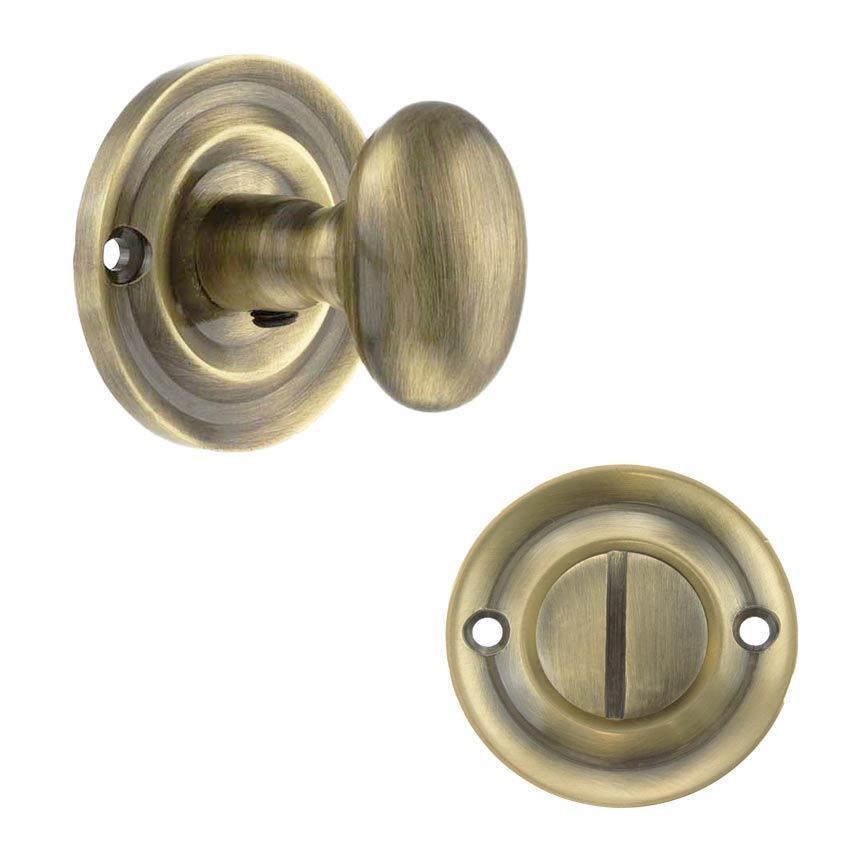Old English Oval WC Turn and Release in Antique Brass - OEOWCAB