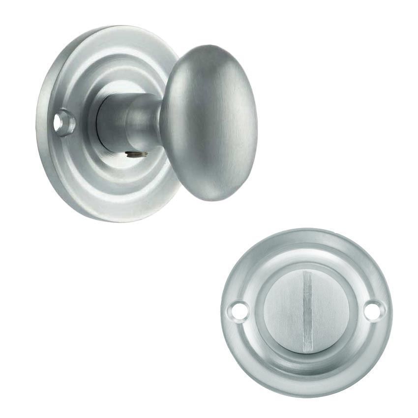 Old English Oval WC Turn and Release in Satin Chrome - OEOWCSC