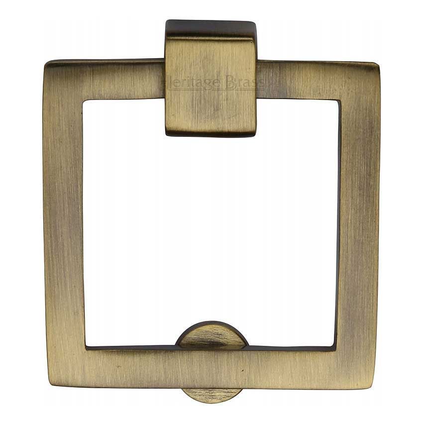Square Drop Pull Cabinet Knob in Antique Brass Finish - C6311-AT