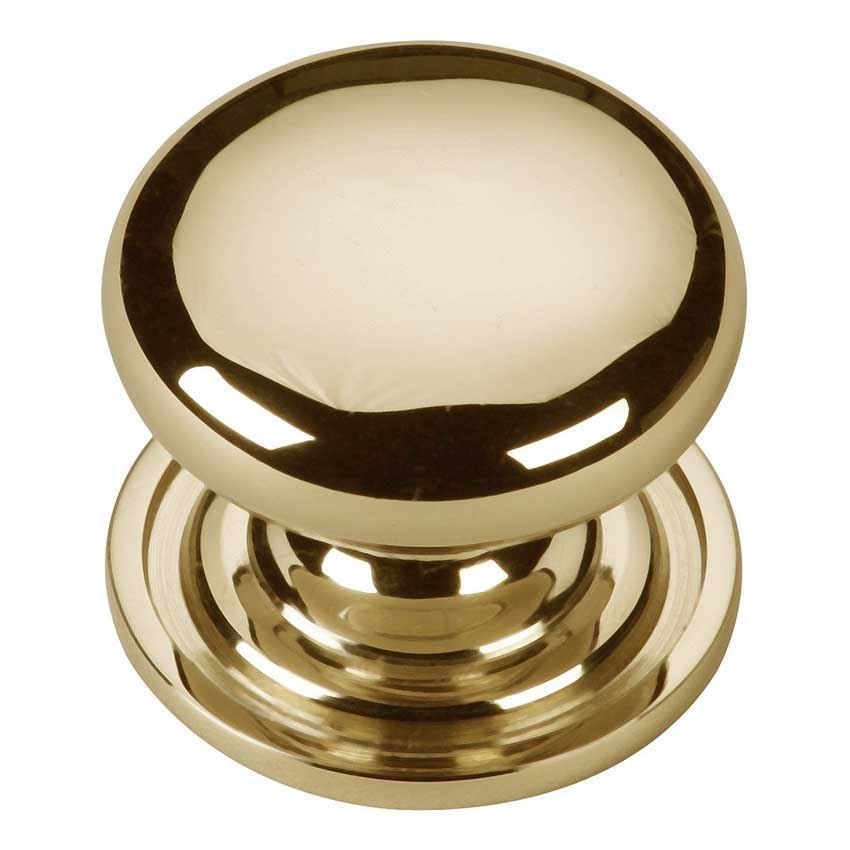 Round Design Cabinet Knob in Polished Brass Finish - C2240-PB