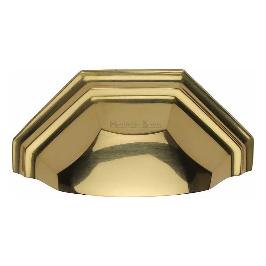 Traditional Cup Pull Handle in Polished Brass Finish - C2768-PB