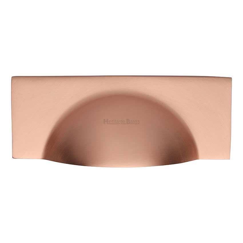 Modern Cup Pull Handle in Satin Rose Gold Finish - C2764-SRG