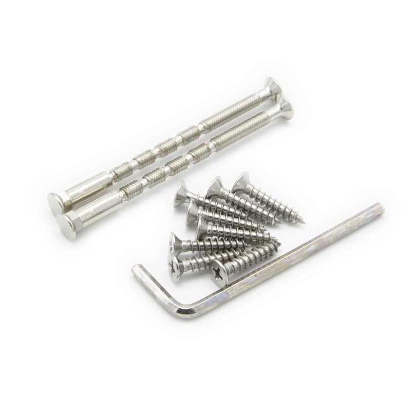 Spare fixing pack including bolt fixings for Zoo ZCS stainless levers on rose