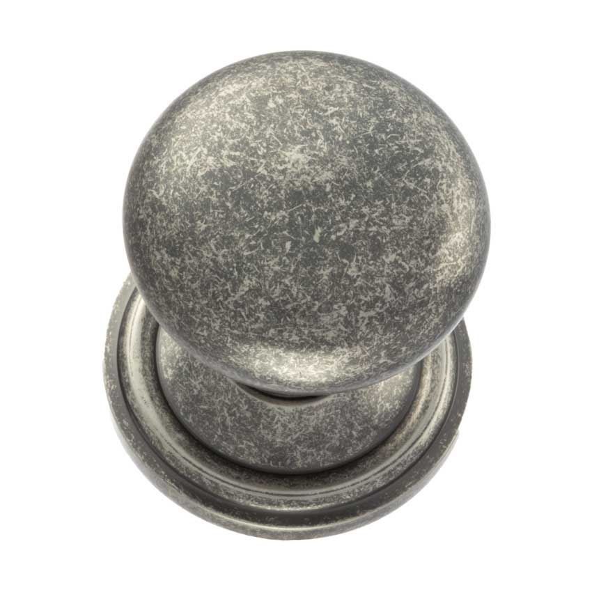 Harrogate Round Mushroom Mortice Door Knob in Distressed Silver- OE58MMKDS
