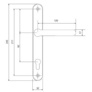 Balmoral Inline Lever Lever Multipoint Door Handle- Black - 1A001