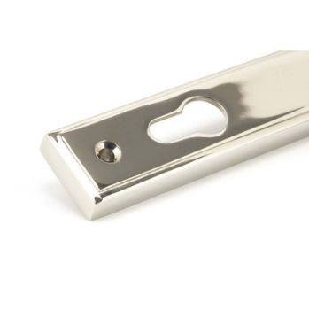 Reeded Slimline Sprung Lever Espag Lock Set- Polished Nickel