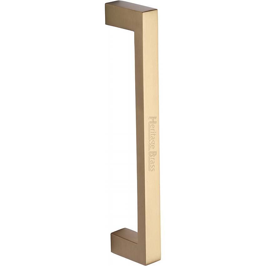 Heritage Brass Door Pull Handle Edge Design in Satin Brass Finish- V2056-SB 