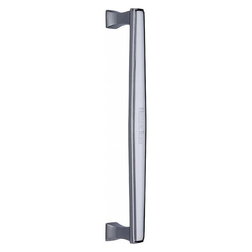 Heritage Brass Door Pull Handle Deco Design in Polished Chrome Finish- V1334-PC 