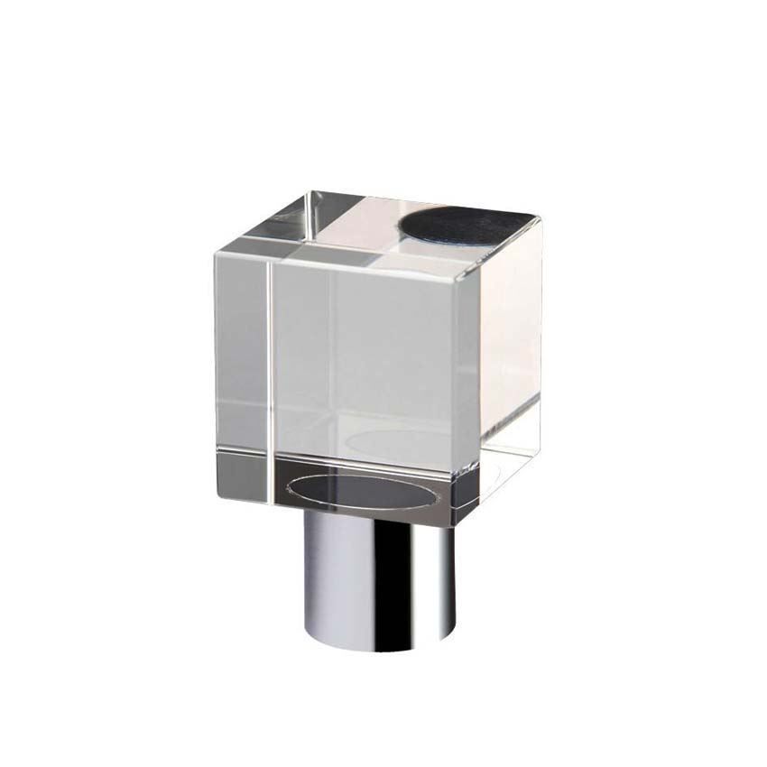 Fulton and Bray Cube Cabinet Knob in Polished Chrome- FCH07-CP