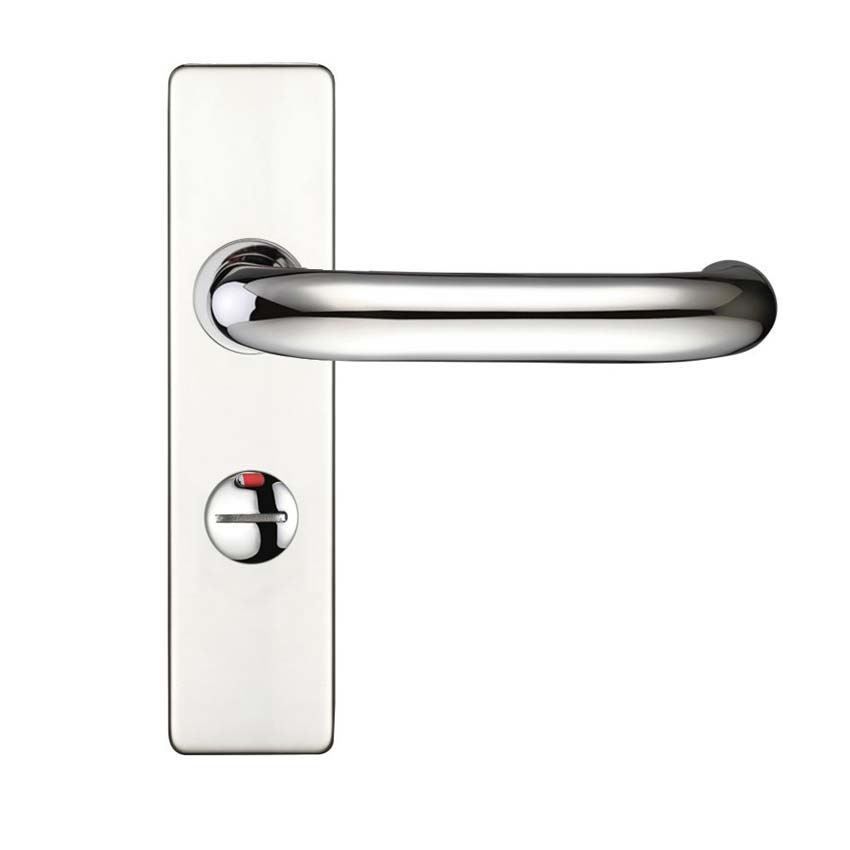 Polished Stainless Steel RTD Lever on a Short Bathroom Cover Plate- ZCS43PS
