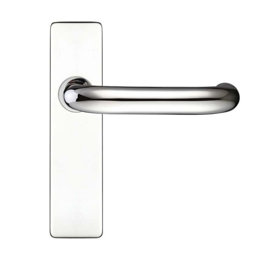 Polished Stainless Steel RTD Lever on a Short Latch Cover Plate- ZCS42PS