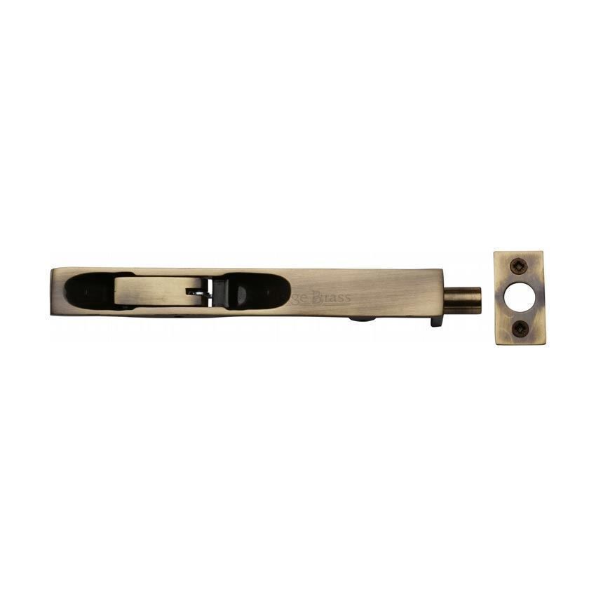 Lever Flush Door Bolt In Antique Brass Finish - C1680-8-AT