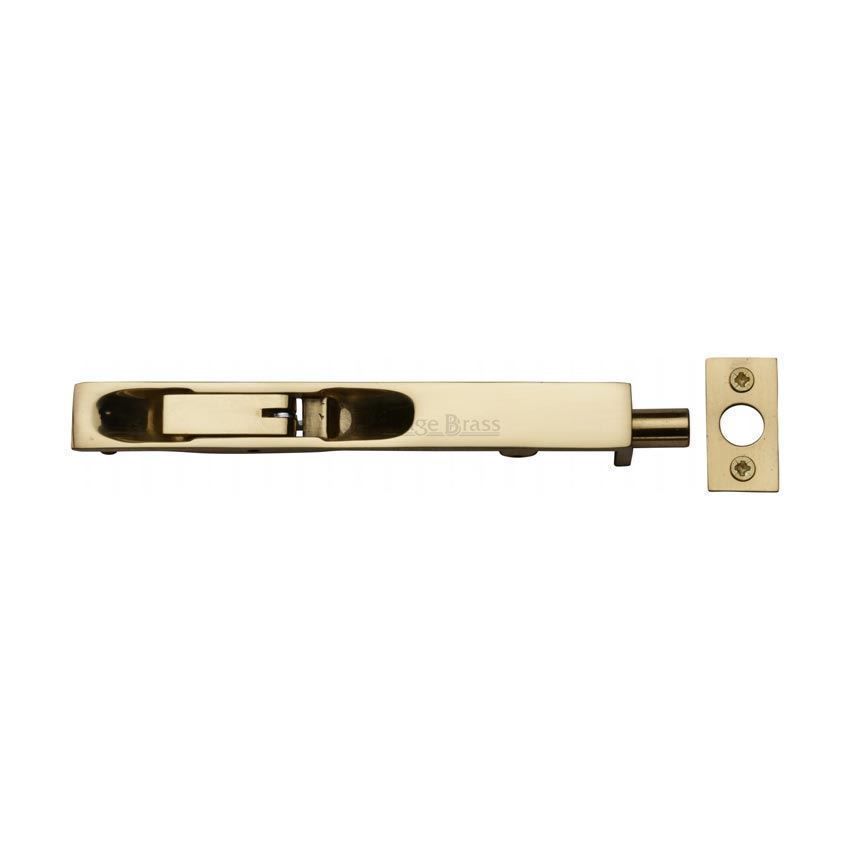 Lever Flush Door Bolt In Polished Brass Finish - C1680-6-PB