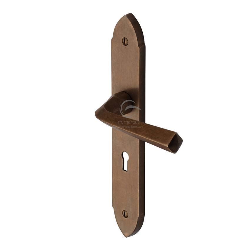 Solid Rustic Bronze Grafton Lock Handle - RBL4400