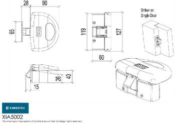 Drawing of Push Pad for Emergency Exit Door - XIA5002SV