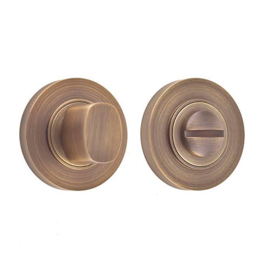 Burlington Square Turn and Release with Chamfered Rose- Antique Brass- BUR81AB BUR51AB 