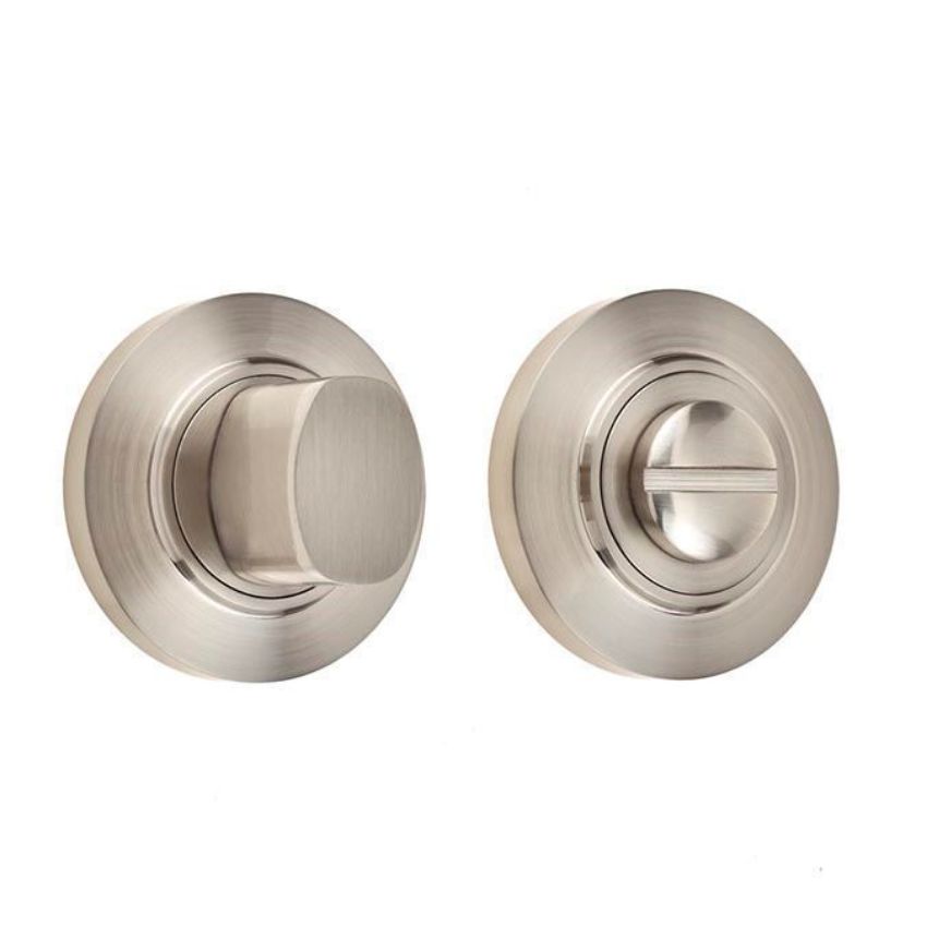 Burlington Square Turn and Release with Chamfered Rose- Satin Nickel- BUR81SN BUR51SN