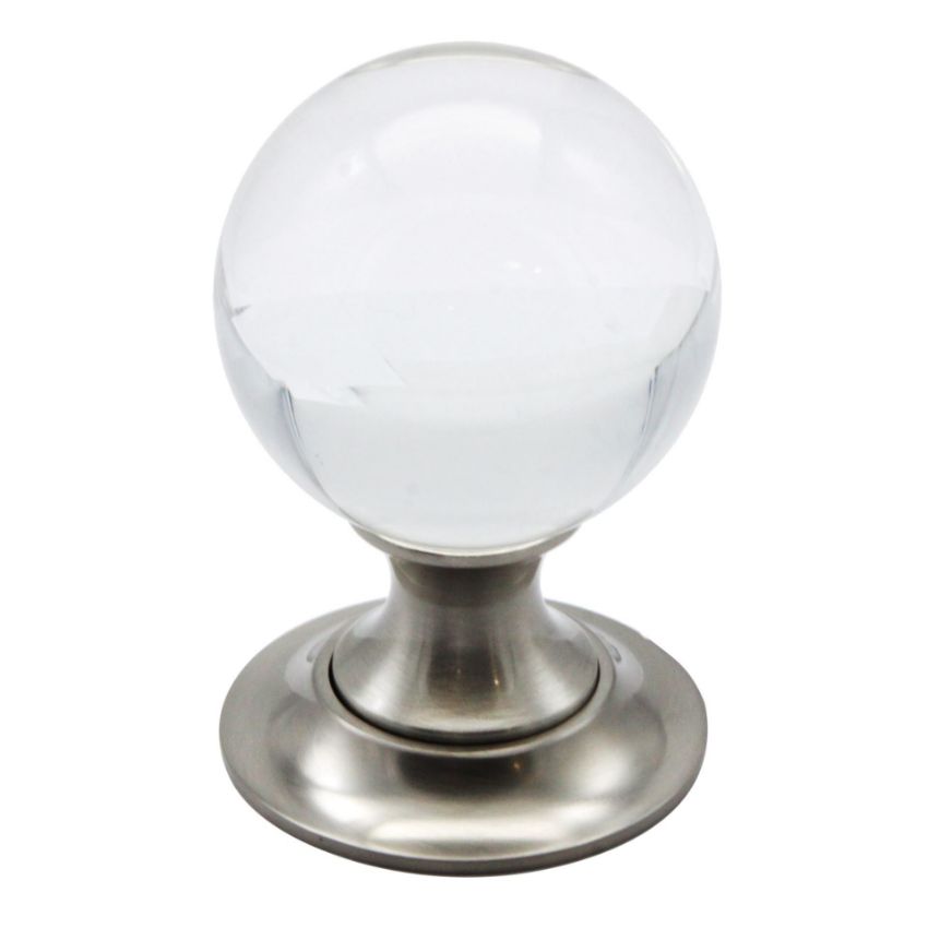 Plain Glass Ball Mortice Knob- Satin Nickel - JH1150SN 