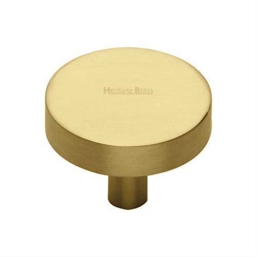 Disc Design Cabinet Knob in Satin Brass Finish - C3880-SB 