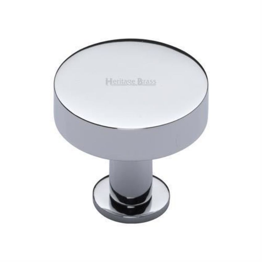 Disc Design Cabinet Knob on a Base in Polished Chrome Finish - C3885-PC